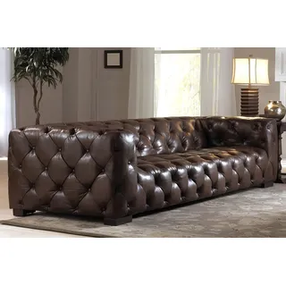 Ledersofa Couch Polster Designersofa Leder Sofa Chesterfield XXL Big Sofas 250cm - Braun