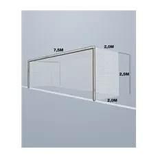 Cawila Tornetz 7,50x2,50m | Tiefe 2,0x2,0m | Maschenweite 5cm | Stärke 4mm | weiß