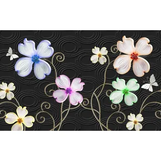 Papermoon Fototapete »Muster mit Blumen«, bunt