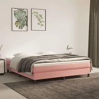 vidaXL Boxspringbettgestell Rosa 180x200 cm Samt - Rosa