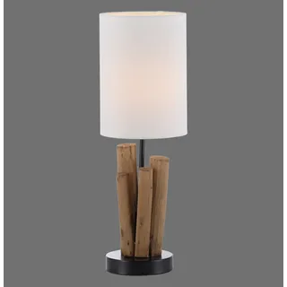 my home Tischleuchte »Horgau« E14 1 Stk. Holz - Optik, Vintage Style, Schnurschalter, Tischlampe, braun