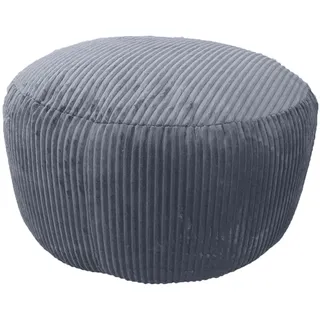 Relaxdays Pouf, Cord, HxD: 25 x 35 cm, Polystyrol-Füllung, Bodensitzkissen rund, Wohnzimmer Hocker, Sitzpouf, dunkelgrau