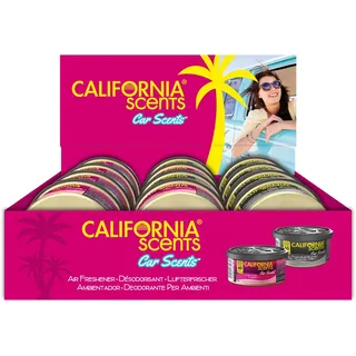California Car Scents Auto Lufterfrischer Duftdose, langanhaltender Duftspender, Duftbaum Alternative, Autozubehör, 12er Pack, Duft: Coronado Cherry, Ice, Newport New Car und Fresh Linen