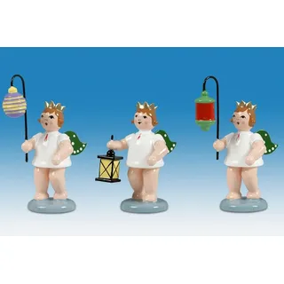 Engelfigur Lampionengel 3-teilig ohne Krone Höhe ca 6cm NEU Holz Weihnachtsengel