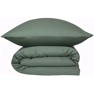 SCHIESSER »Ella seidenmattes Premiumbettwäscheset aus feinstem Baumwollsatin« 2 Stk., tlg. Made in Green, grün