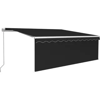 vidaXL Markise Manuell Einziehbar mit Rollo & LED 4x3 m Anthrazit - Grau