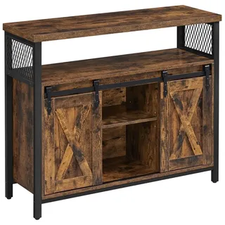 VASAGLE Sideboard 100 x 80 x 33 cm braun / schwarz
