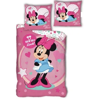 BrandMac Minnie Mouse Rosa 140 x 200 cm + 63 x 63 cm