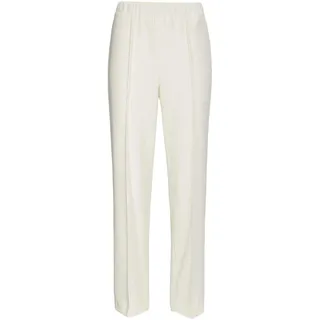 Schlupfhose GOLDNER "Kurzgröße Rippenhose mit Biesen", Damen, Gr. 25, K-Gr, beige (cremeweiß), Obermaterial: 100% Polyester COOLMAX(R) PES(Coolmax)., normal, Hosen Schlupfhose, Ohne