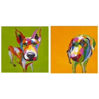 Leinwandbild 2er Set Dog