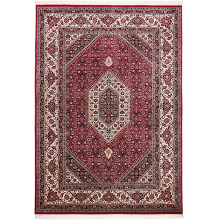 THEKO Meraj Silk Touch Bidjar Orientteppich 140 x 200 cm Rot/Weiß