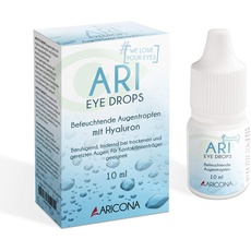 ARI EYE DROPS Augentropfen - 10ml Hyaluron Augentropfen gegen trockene Augen - feuchtigkeitsspendend und beruhigend