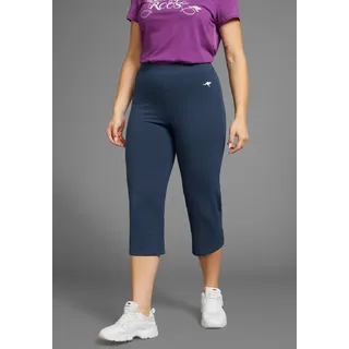 Sporthose KANGAROOS, Damen, Gr. 36/38, N-Gr, navy, Jersey, Obermaterial: 95% Baumwolle, 5% Elasthan, unifarben, schmal 3/4-Länge, Hosen Sporthose, Große Größen, Topseller
