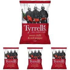 Tyrrells Sweet Chilli & Red Pepper 150g (Packung mit 4)