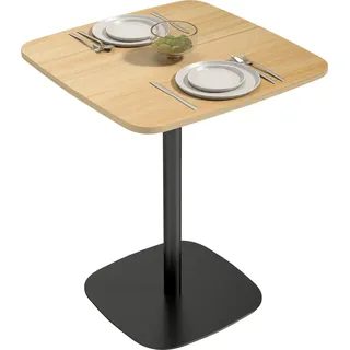 HOMCOM Esstisch, Modern Küchentisch für 2 Personen, 60 x 60 cm quadratischer Esszimmertisch mit Stahlgestell, für Küche, Esszimmer, Wohnzimmer, Naturholz
