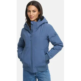 Winterjacke MARIKOO "Marikoo Mooni Damen Herbst Caban Jacke N084", Damen, Gr. 3XL, blau (dusty blau), Obermaterial: 100% Nylon NY., Jacken Winterjacke