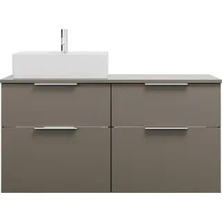 burgbad Eqio Keramik-Aufsatzwaschtisch quadratisch, links, inklusive Waschtischunterschrank mit 4 Schubladen, Breite 1200mm, SGUS120LF2010C0001G0146