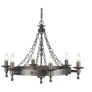 Elstead Lighting Kronleuchter , Graphitfarben , Metall , 61 cm , RoHS , Lampen & Leuchten, Innenbeleuchtung, Hängeleuchten, Kronleuchter