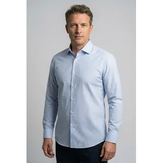 Businesshemd OLYMP "Level Five body fit", Herren, Gr. 39, N-Gr, blau (bleu), Web, Obermaterial: 100% Baumwolle, gestreift, 2-Knopf-Manschette, Hemden Businesshemd, modisch gestreift
