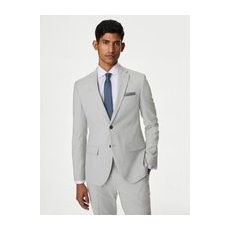 Mens M&S Collection Veste de costume coupe très ajustée en tissu extensible - Light Grey, Light Grey - 44-REG