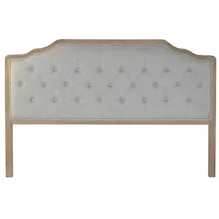 Bett-Kopfteil für 150-160-180 cm Capitone grau aus Holz und Polyester, 180 x 10 x 120 cm