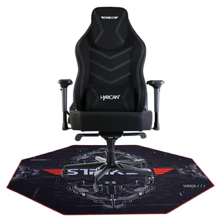 Hyrican Gaming-Stuhl »Striker "Runner" ergonomischer Gamingstuhl, Schreibtischstuhl«, (Set), Stoff, inklusive Bodenschutzmatte 1100x1100x2mm, schwarz