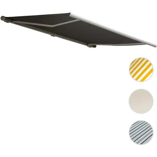 Elektrische Kassettenmarkise HWC-H27, Markise Vollkassette 6x3m ~ Polyester anthrazit, Rahmen weiß
