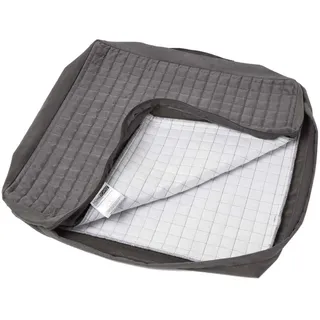 Homescapes Sitzkissen-Bezug grau 50/50/10 – Kissenhülle wattiert, Velours , Grau , Textil , Füllung: Polyester , Quadratisch , 50x10x50 cm , Oeko-Tex® , Heimtextilien, Wohntextilien, Sitzkissen