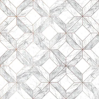 Contour Vliestapete Marble Marquetry White Rose Gold 10,05 x 0,52 m