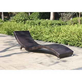 Garden Pleasure Caracas Sonnenliege 199 x 59 x 62 cm coffee inkl. Auflage