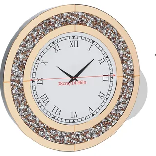 Wanduhr, modernes rundes Design, Funkel-Effekt, Tawny Tinted 60CM