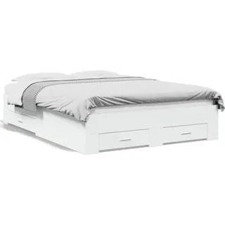 vidaXL Bettgestell mit Schubladen Weiß 120x200 cm Holzwerkstoff - Weiß