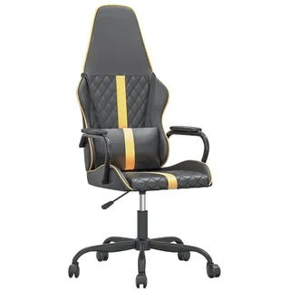 vidaXL Gaming-Stuhl mit Massagefunktion Gold und Schwarz Kunstleder - Gold