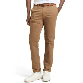 Tom Tailor Denim Herren Slim Fit Chino Mit Gürtel, Camel 32/32