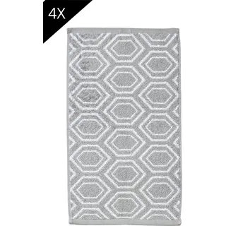 done.® Handtuch Set »Ethno 4x Gästetücher (30x50 cm)« Gästehandtücher, Jacquardgewebe, modernes Muster, weiß