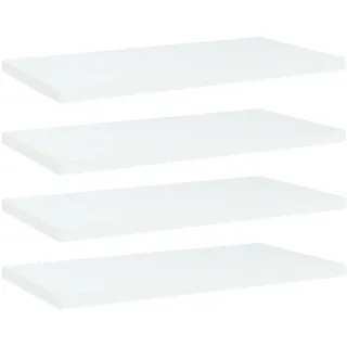 vidaXL 4X Bücherregal Brett Wandboard Wandregal Regal Regalboden Wand Board Ablage Hängeregal Schweberegal Weiß 40x20x1,5cm Holzwerkstoff