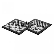 Bild 2802 - Schach-Dame-Set, schwarz/weiß, Feld 40 mm