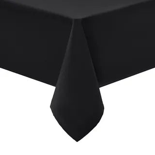 smiry Tischdecke Abwaschbar Rechteckig 140x180cm Tischtuch Polyester Wasserabweisend Lotuseffekt Tischwäsche Schmutzabweisend Abwischbare Tafeldecke für Party Küche, Schwarz