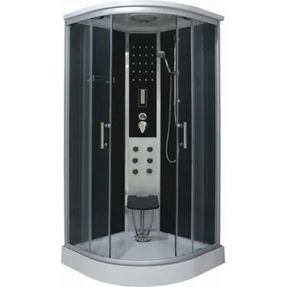 Dampfdusche , Schwarz, Chromfarben , Glas , 90x215x90 cm , Badezimmer, Baden & Duschen, Duschkabinen