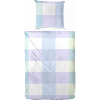 Primera Renforce-Bettwäsche Candy Blocks kariert Lila 155 x 220 cm + 80 x 80 cm
