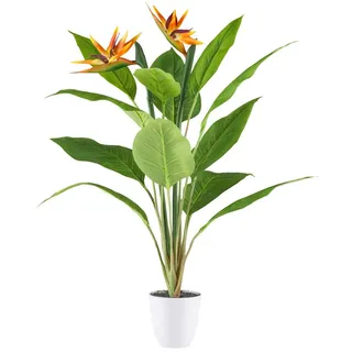 Creativ green Kunstpflanze Strelitzia, Creativ green, Höhe 80 cm, mit 2 Blüten orange