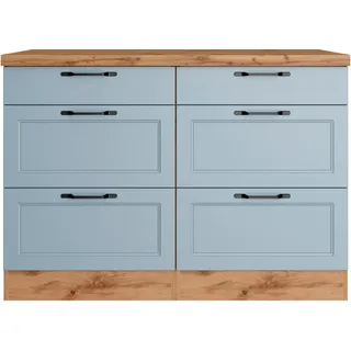 kochstation Unterschrank KS-Lana 120 x 60 x 86 cm Blau