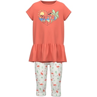 name it Girl's NMFVIANE CAPSL Tunic Set F Tunika, Coral, 122