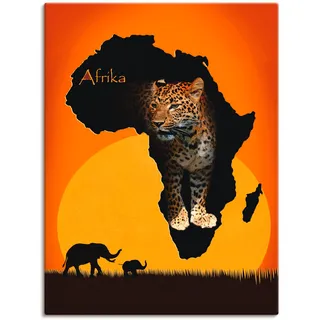 Artland Wandbild »Afrika der schwarze Kontinent«, Wildtiere, (1 St.), als Leinwandbild, Poster, Wandaufkleber in verschied. Größen, orange