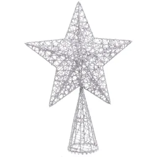 BigBuy Christmas Weihnachtsstern, silberfarben, Metall, 20 x 6 x 28 cm