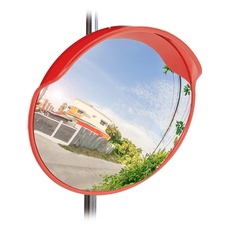 Bild Verkehrsspiegel 60 cm, wetterfest, unzerbrechlich, Innen & Außen, mit Halterung, Sicherheitsspiegel, rot