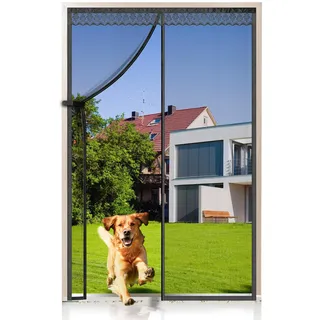 EXTSUD Fiberglas Magnet Fliegengitter Tür 110x210cm Magnetvorhang Insektenschutz Balkontür,Kratzfest,Stärkere Magneten Fliegenvorhang für Balkontür,Kellertür und Terrassentür