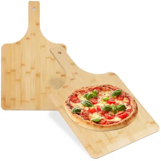 Relaxdays Pizzaschieber 50 x 30 cm Holz/Natur