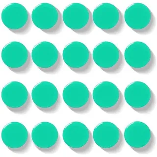 QOJOPU 20er-Pack starke Magnete für Magnettafeln, Whiteboards und Kühlschränke – runde Mini-Kühlschrankmagnete – kleine Magnete mit starker Haftkraft – dekorative Magnete für Pinnwände, Büros und Wohnungen (grün) - Grün