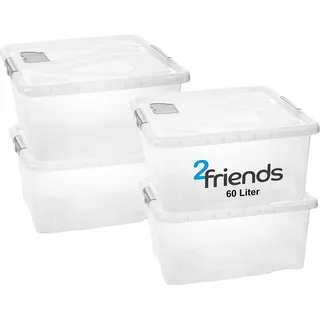 Centi Milan Aufbewahrungsbox 60 l 4-tlg. transparent